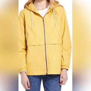 ORIGINAL WEATHERPROOF Yellow Hooded Zip Jacket -  Lightweight Women's Coat